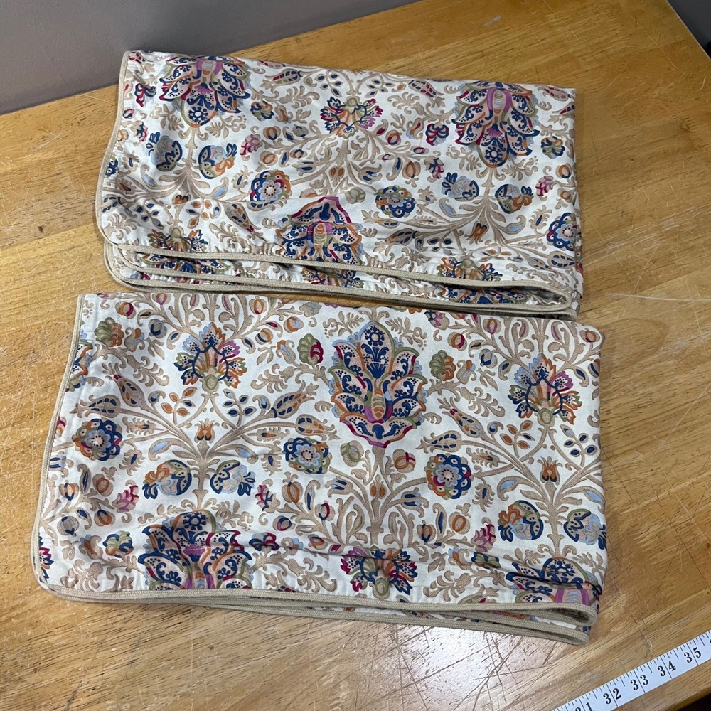 Chaps Marrakesh King Size Pillow Shams Set of 2 Multi Color Floral Paisley
